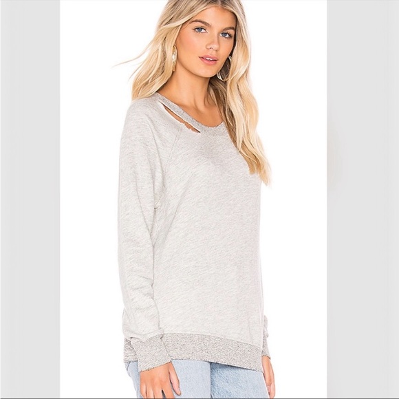 NWOT n:PHILANTHROPY gray distressed sweatshirt - Picture 2 of 9